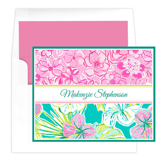 Tropical Hibiscus Folded Note Cards